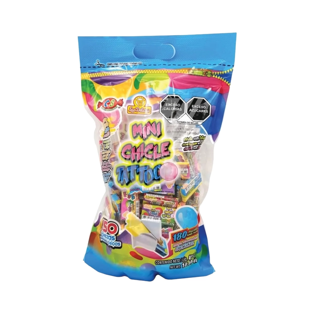 Mini Chicle Tattoo Bolsa 150 pzas
