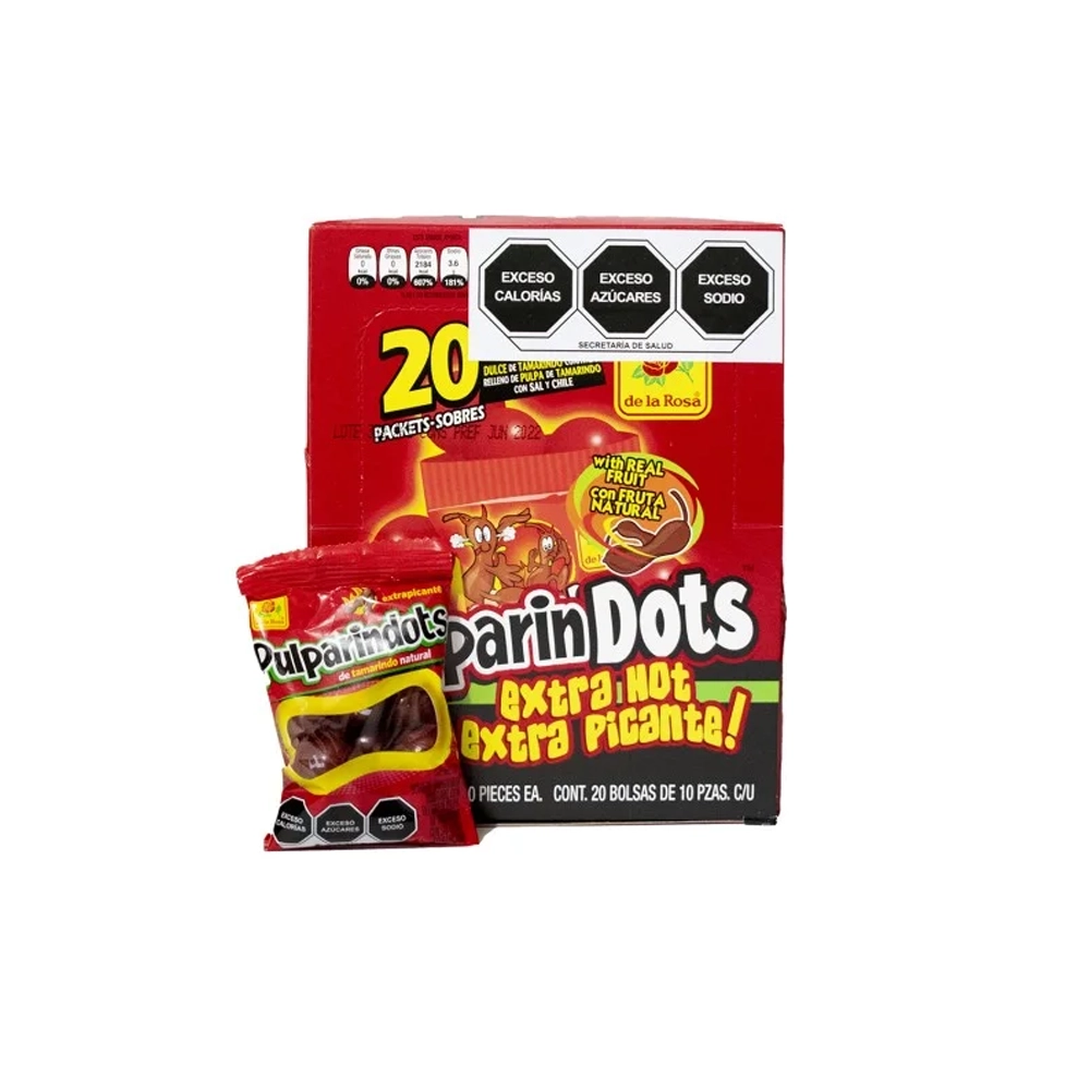 Pulparindots Display Extra Hot 20 pzas
